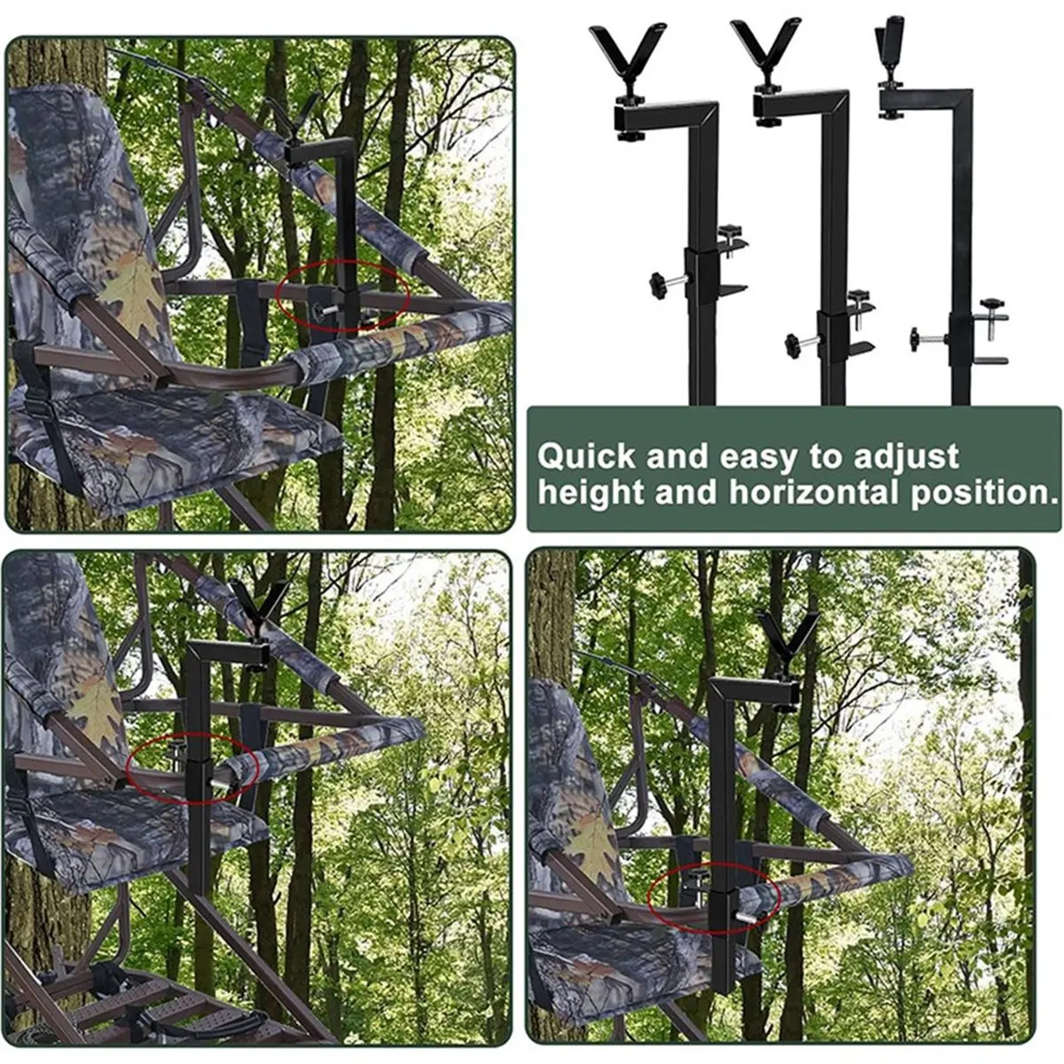 

Portable Hunting Tree Stand Rest, Height Angle Adjustable Hunting A