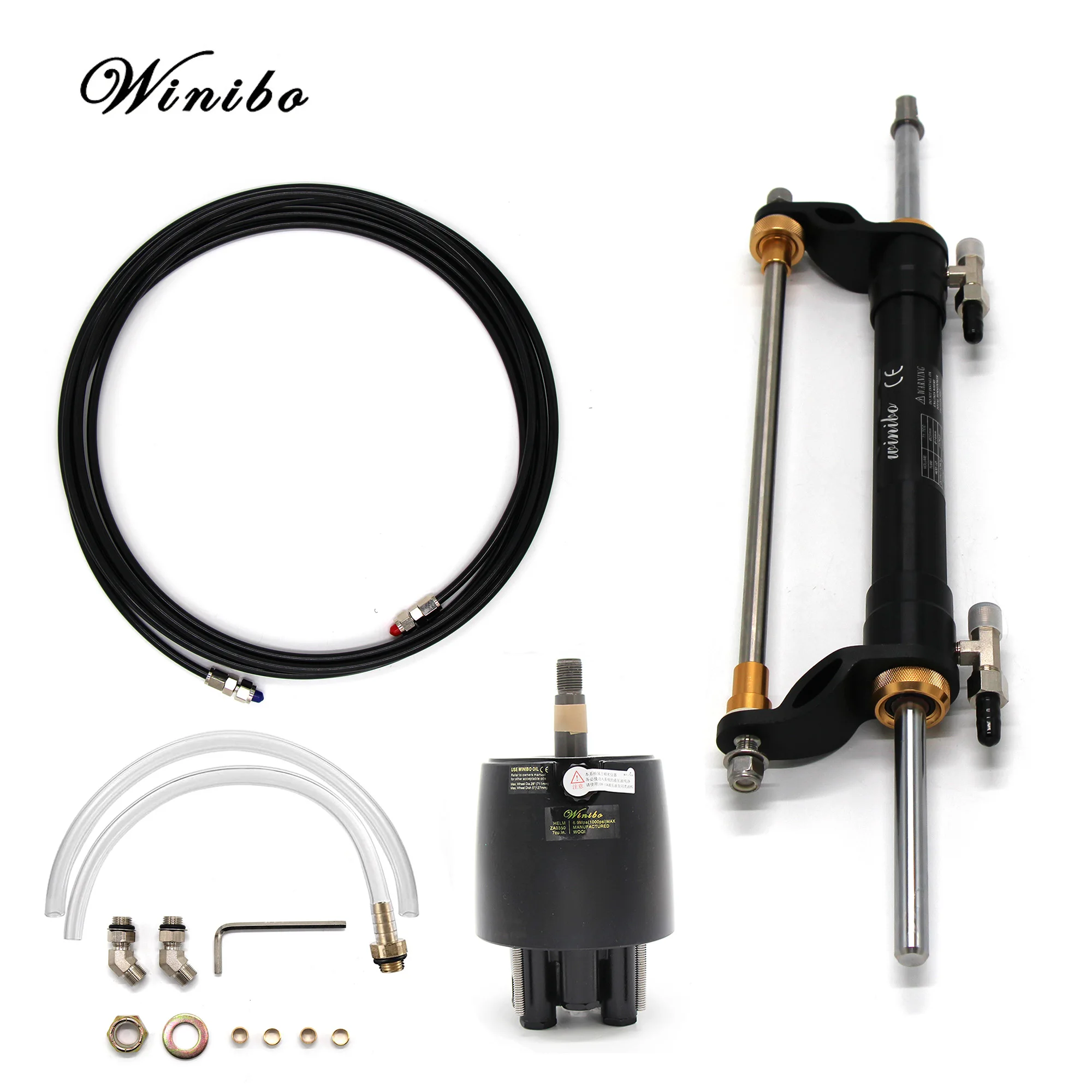 

Winibo 90HP Outboard Hydraulic Steering System For Boat With 27cc Pump Cylinder And Tubes