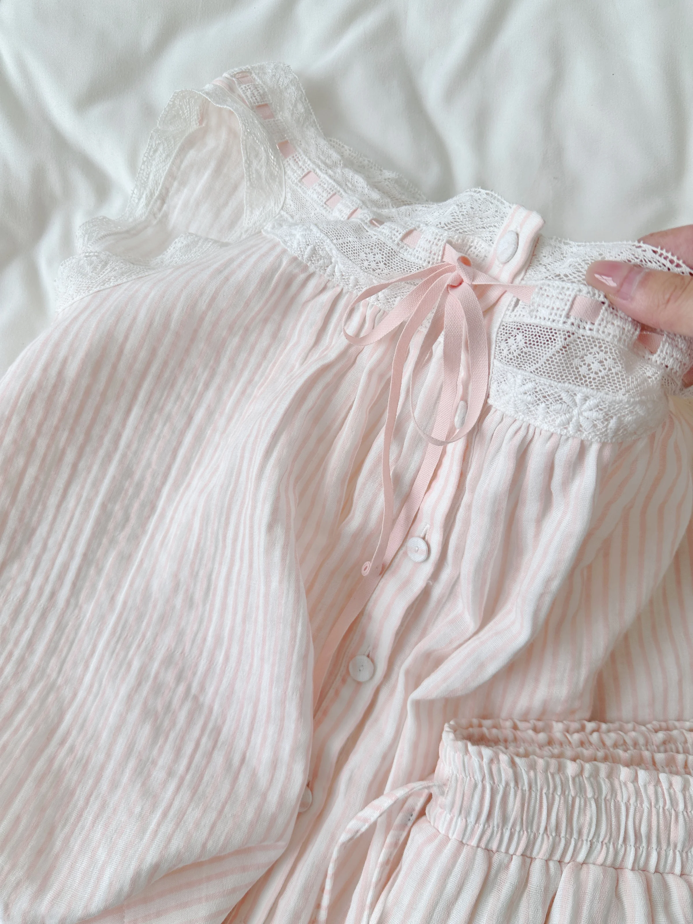 Japanese Original Ins Pink Girl Cotton Suspender Pajamas Sweet Girl Cute Casual Skin-friendly Breathable Loungewear Set 2025 New