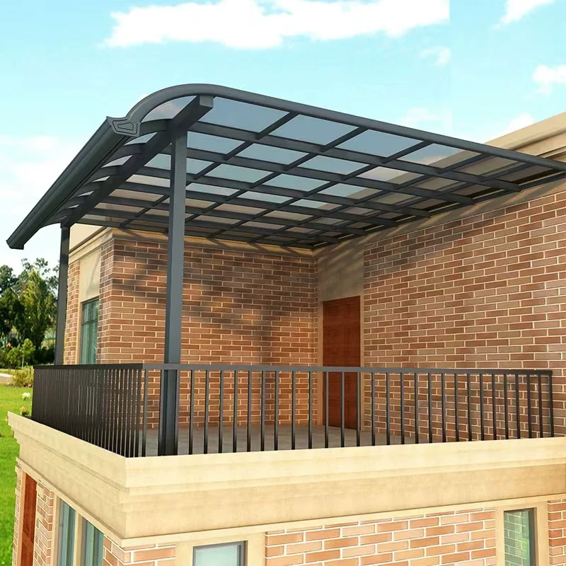 yard & garden houses Aluminum alloy Polycarbonate tonnelles hard top rain door protection door shed garage sunshade terrace roof