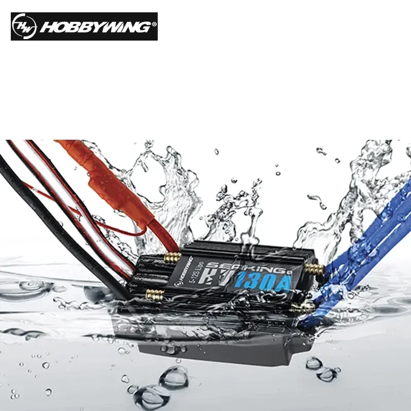 Hobbywing SeaKing HV V3 Waterproof 130A No BEC 5-12S Lipo Brushless ESC Speed Controller for RC Racing Boat