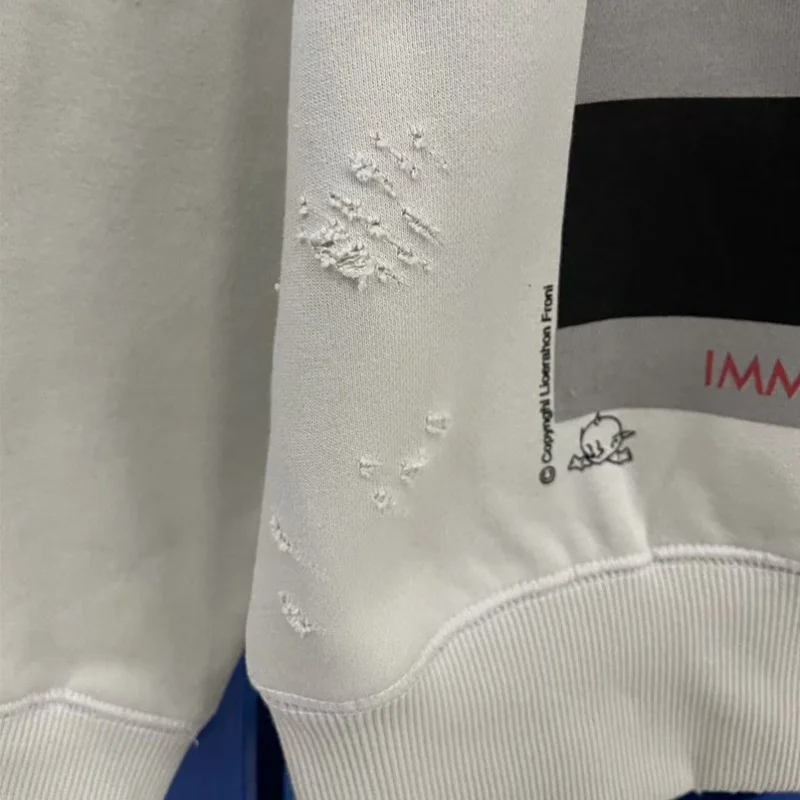 FW25 غطاء زجاجة مطبوعة سانت هوديي للرجال والنساء أزياء ريترو خمر المتعثرة جولة الرقبة السترة #4