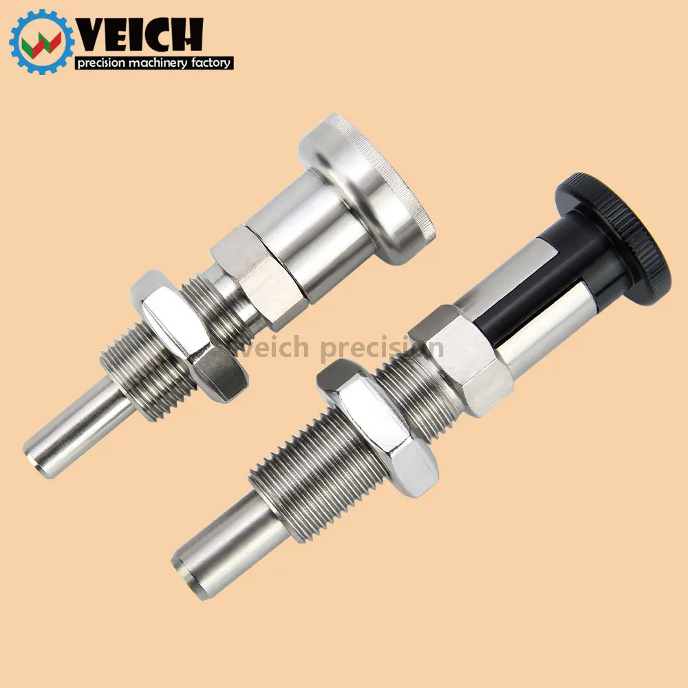 VEICHU M16 Long Thread Stainless Steel Retractable Self-locking Index Bolts Indexing Plunger With Nut