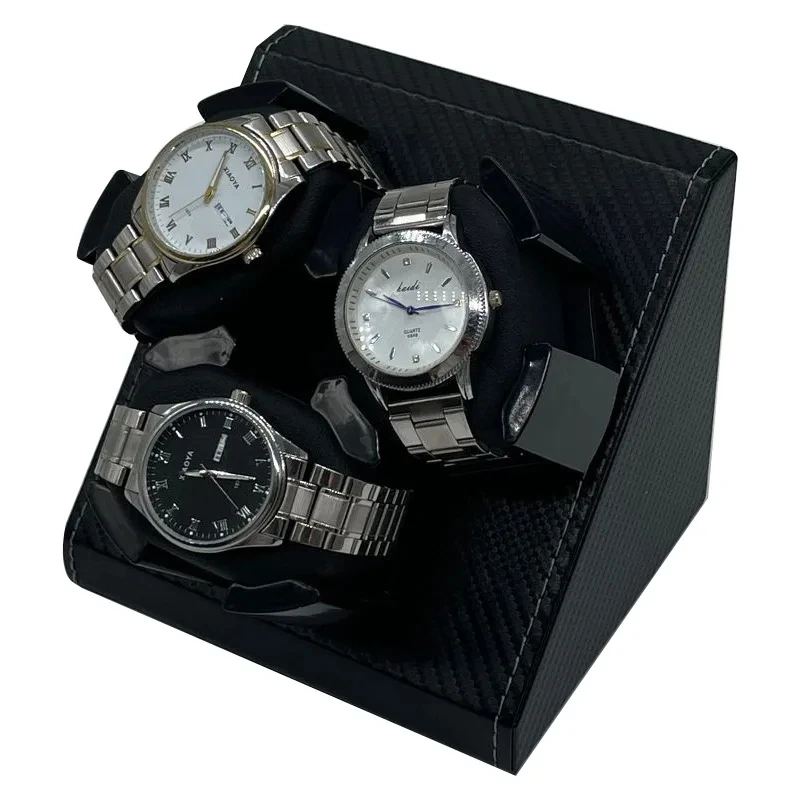 Watch Winder for Automatic Watches Automatic Winder for 3 Watches,2 Rotation Modes,PU Clock Storage Case Memory Cotton