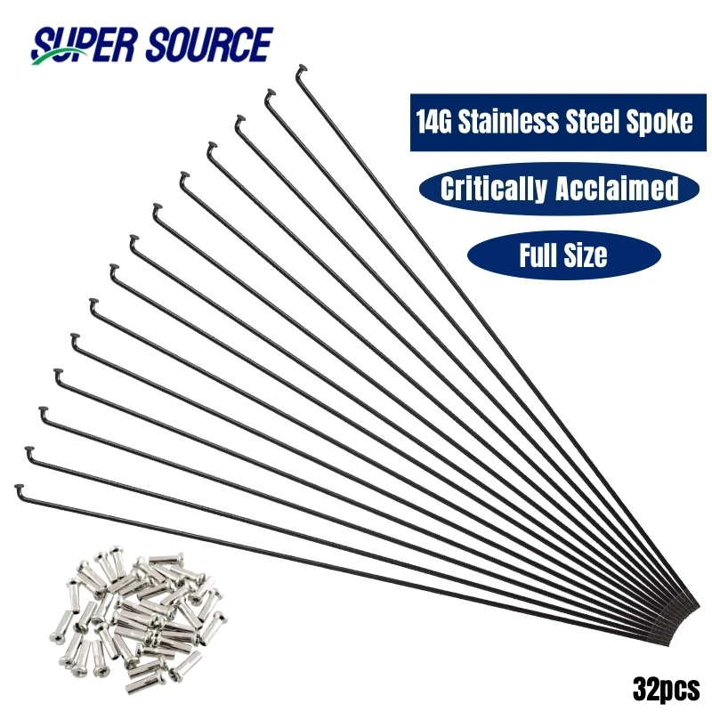GODLIKE Высококачественные 32 шт. 14 г велосипедные спицы с сосками из нержавеющей стали для горного шоссейного велосипеда, высокопрочные велосипедные спицы GODLIKE Высококачественные 32 шт. 14 г велосипедные спицы с сосками из нержавеющей стали для горного шоссейного велосипеда, высокопрочные велосипедные спицы