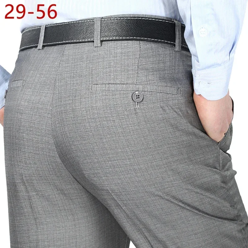 Big Size 29-56 Summer 2024 Wrinkle-Resistant Black Suit Pants Mens Clothing Baggy Double Pleated Classic Dress Trousers MN8