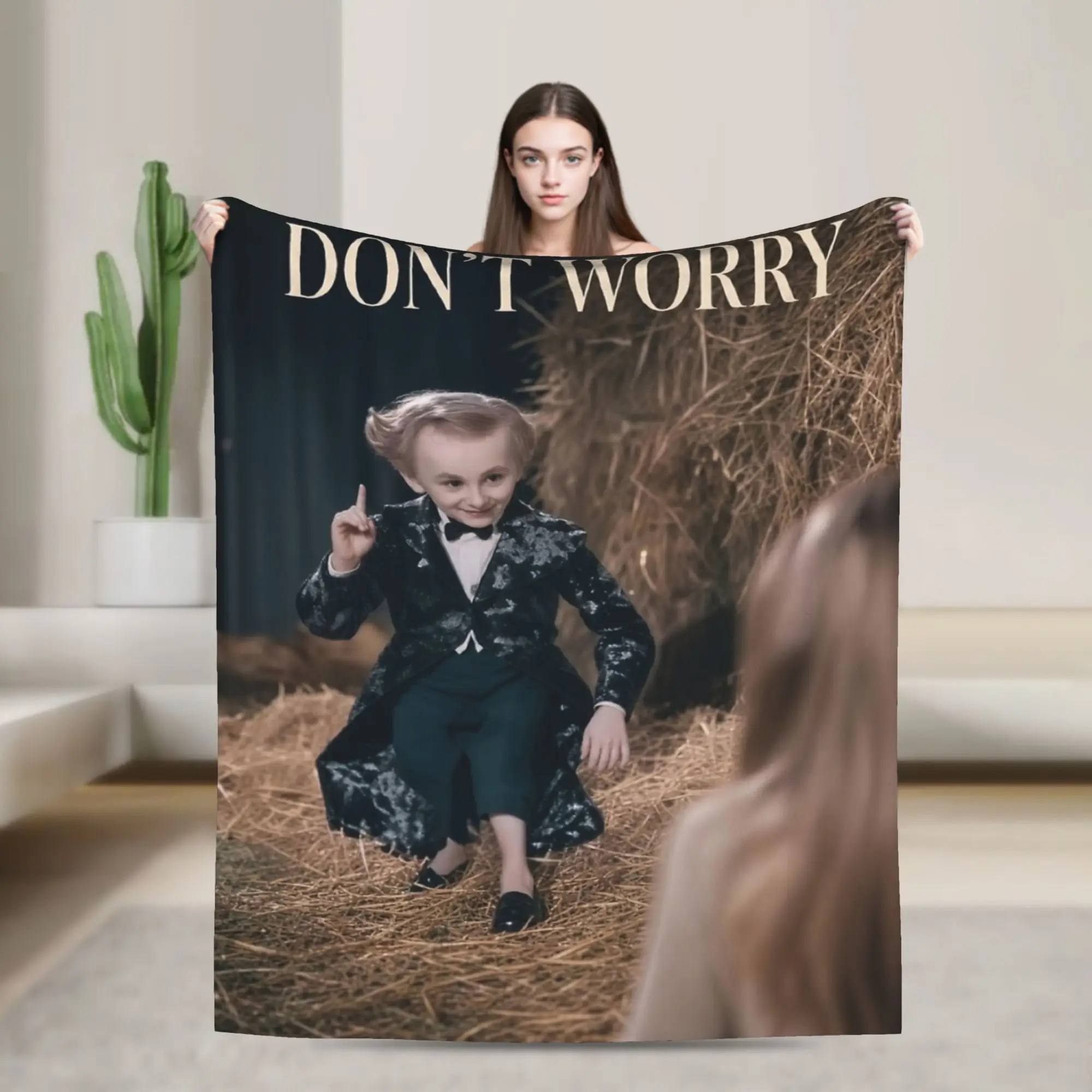 Rumpelstiltskin Tiptoeing Don't Worry Pointing Meme Blanket Cover Fleece  Thin Throw Blankets for Bedroom Sofa Bed Rug