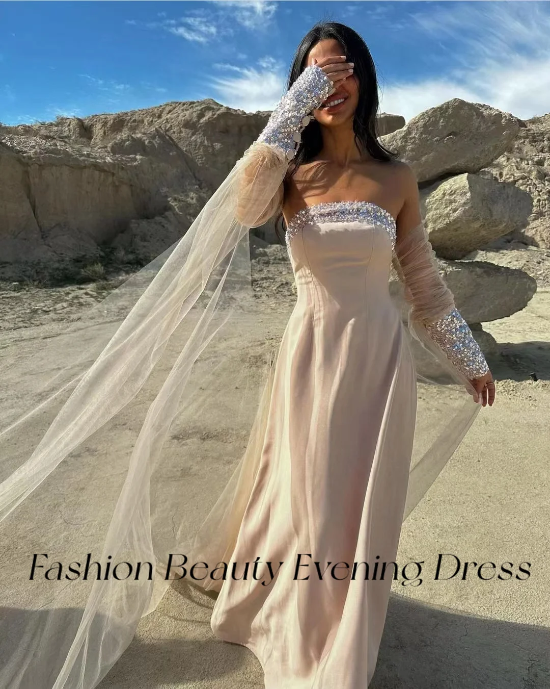 Robes de soirée personnalisées pour femmes, sans bretelles, scintillantes, à sequins, coupe trapèze, longueur ras du sol, collection 2026, vestidos de fiesta