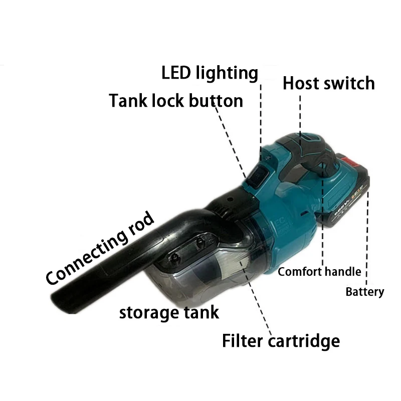 whall Handheld Vacuum Cordless, Dry Wet Hand Vacuum Cleaner 1000 PA Suction, Hand Held Vacuum Cleaner for MAKITA, Mini Car Va