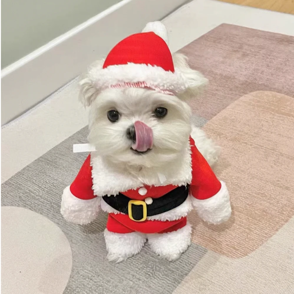 Dog Christmas Clothes Cute and Funny Pet Autumn and Winter Outfits Teddy Bears Pomeranians Small Dogs Cats Party Costumes