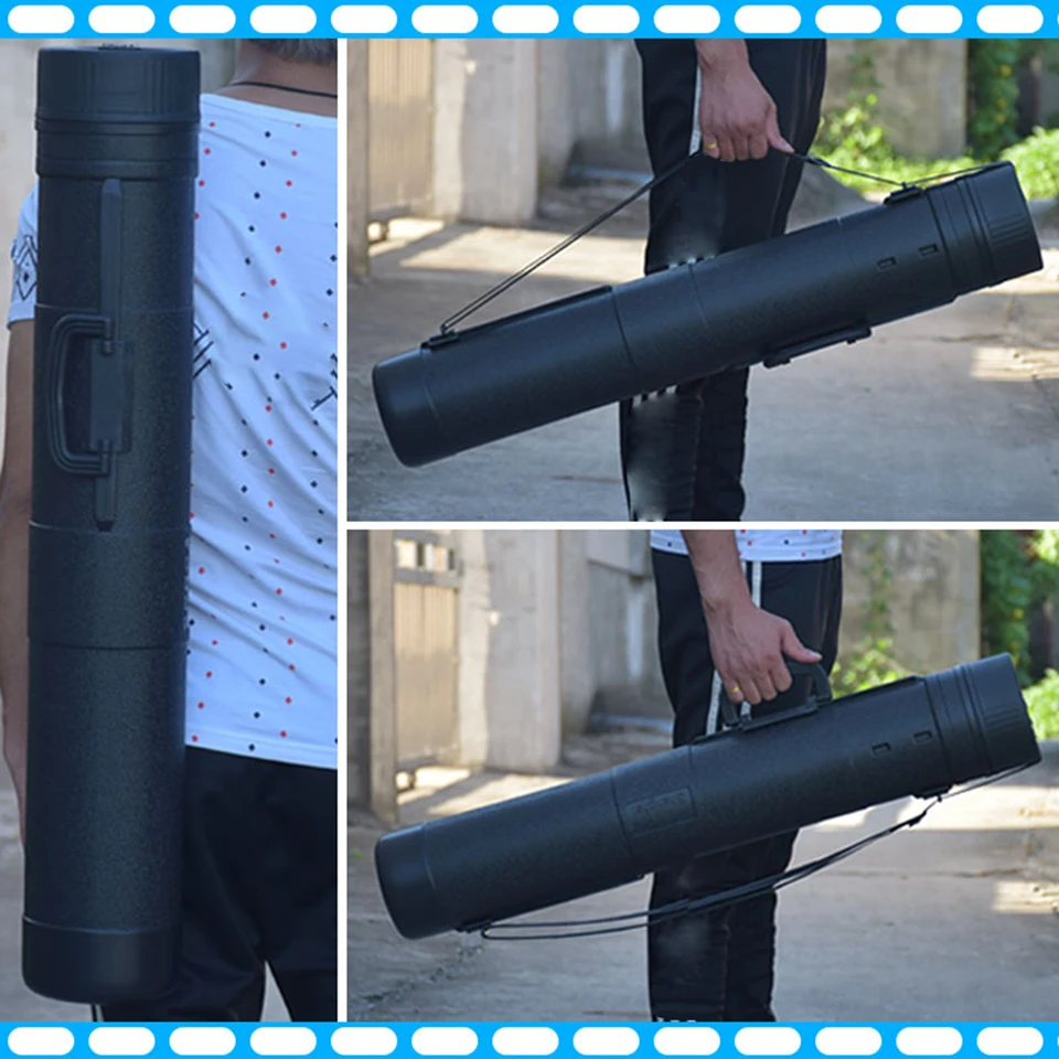 Tube De Rangement Affiches Extensible 50-92 Cm - Mallette Transport Œuvres D'Art Avec Sangle