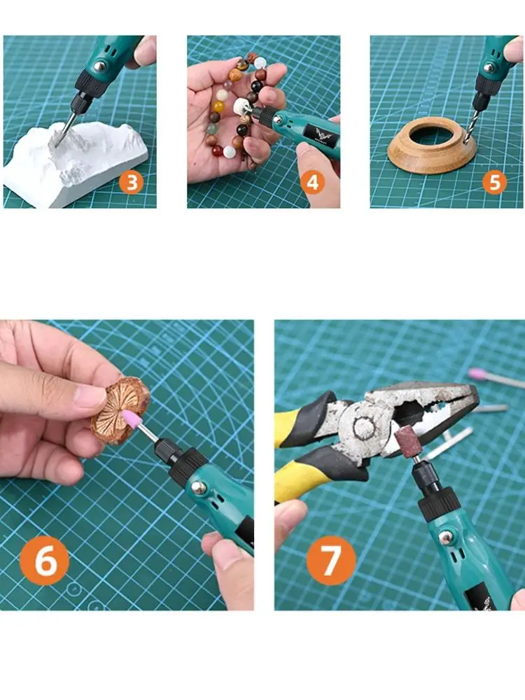 25/39PCS Blue Electric Grinding USB Charging Portable Multi-Function Electric Tools Suitable for DIY Lovers and Craftsmen