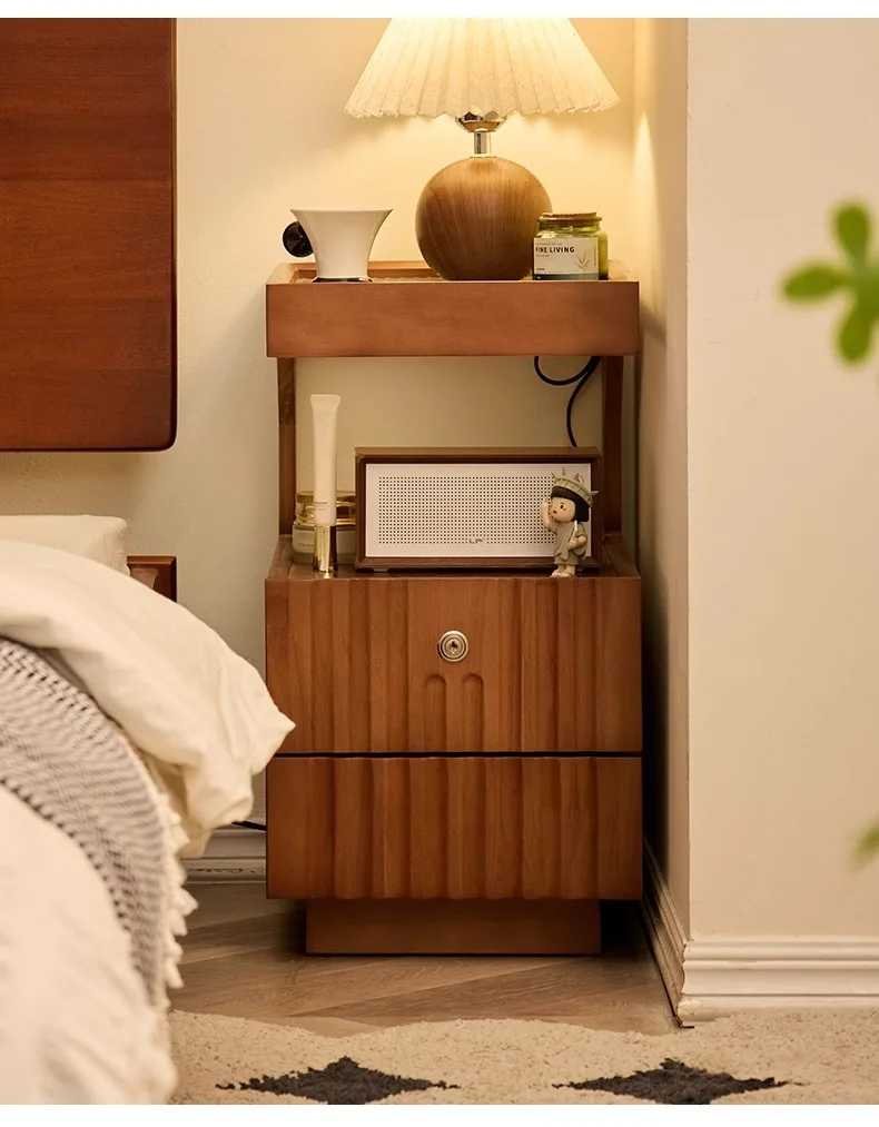 

Bedside table Bedroom household solid wood bedside storage cabinet Creative small bedside side cabinet Locker