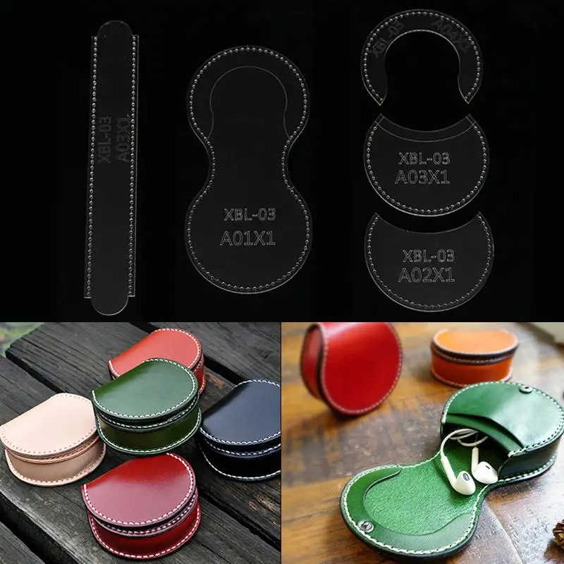 DIY Coin Purse Pattern Leather Craft Acrylic Template for Handmade Sewing Precision Crafting Tool