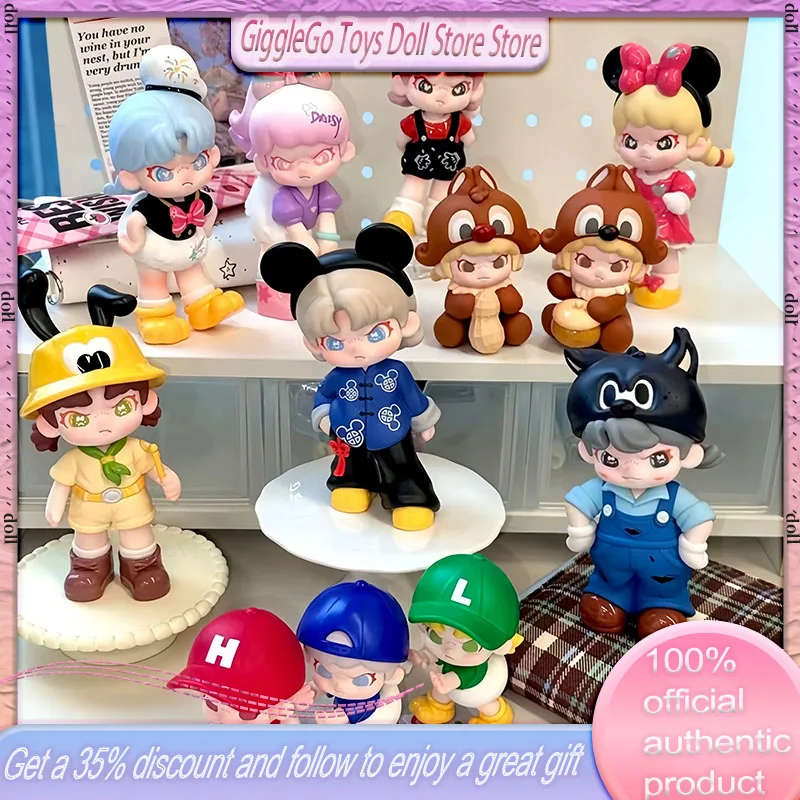 

100% оригинал, в наличии Tnt Dora Co, фирменная серия с Микки, забавная слепая коробка, загадочная фигурка, милая игрушка, подарок на день рождения для девочки