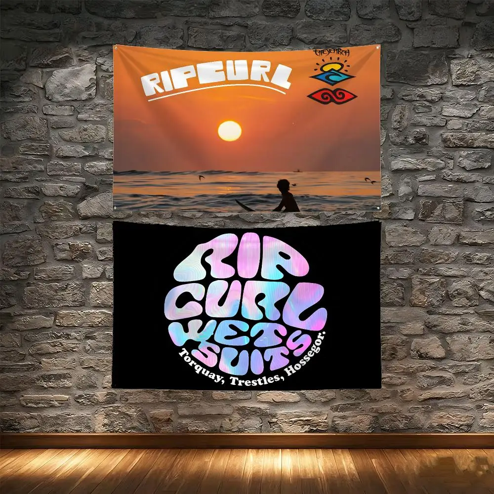 Surf Brand Rip Curl Flags Tapestry Creative Pattern Photo Living Room Wall Art Party Outdoor Decor