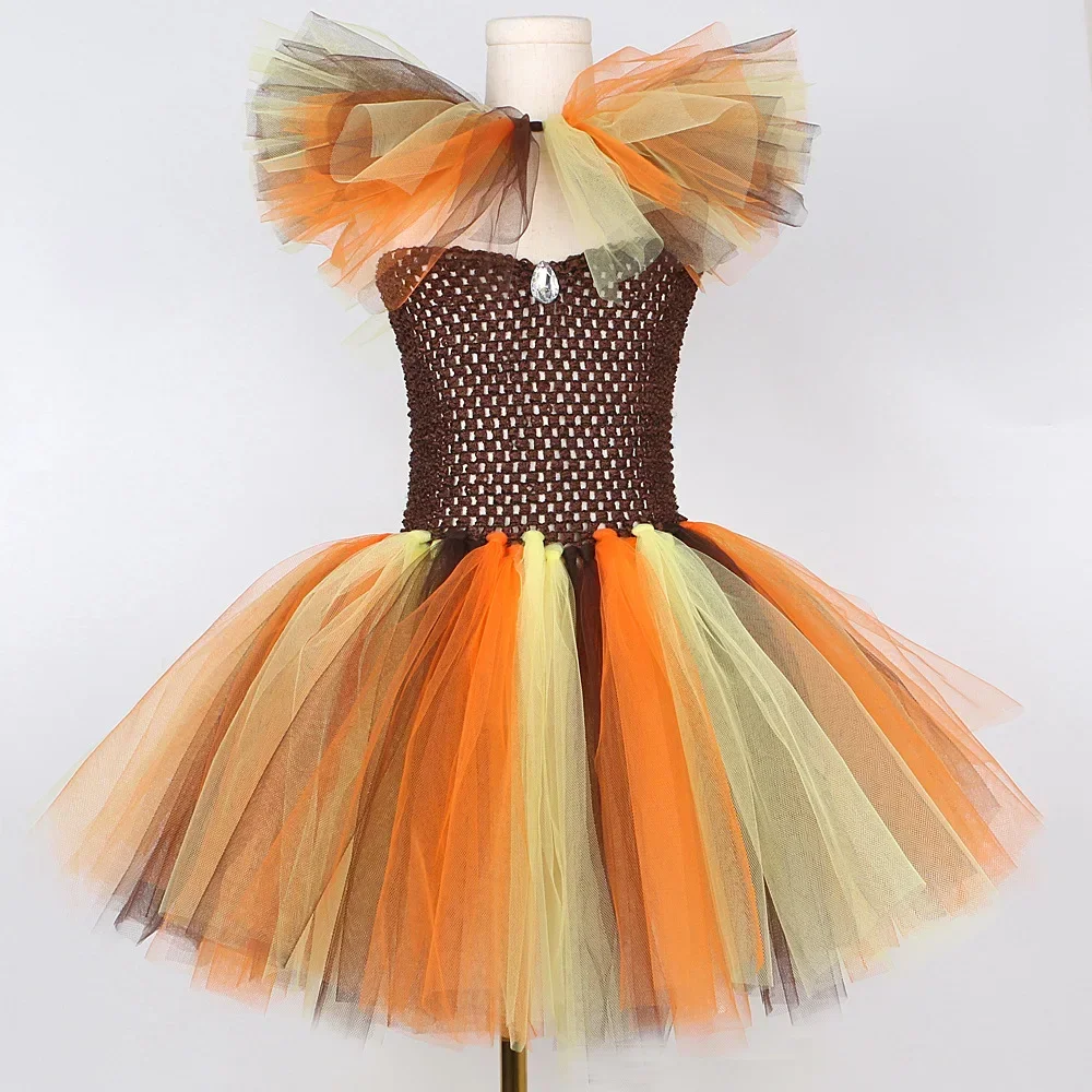 Jungle King Lion Halloween Costumes for Girls Kids Animal Fancy Tutu Dress Children Cosplay Outfit for Birthday Carnival Party