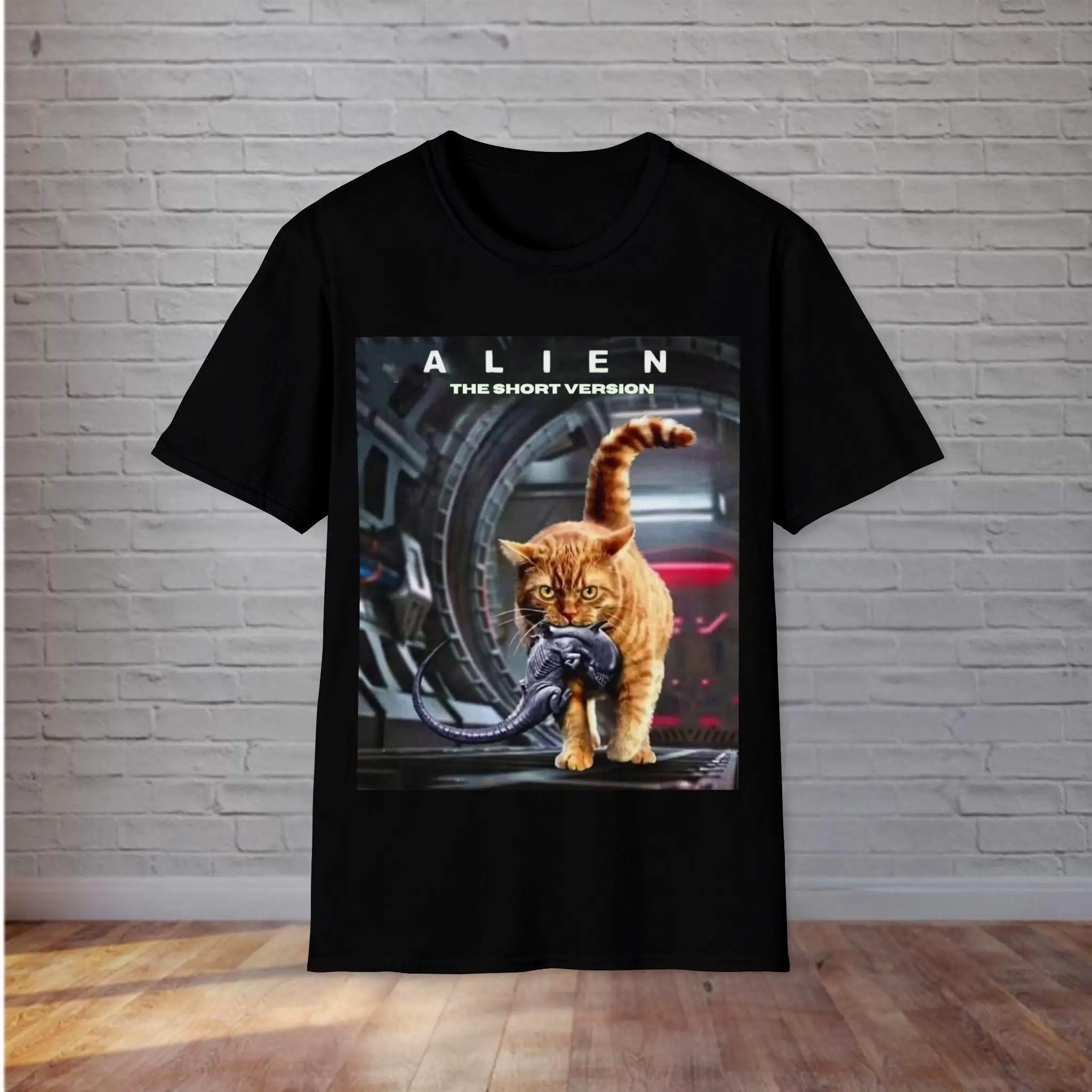 Meme Cat Alien Movie T Shirt Women's Men Cotton Tee Casual Summer Oversize Humor Short Sleeve Streetwear Loose O-Neck Casual Top