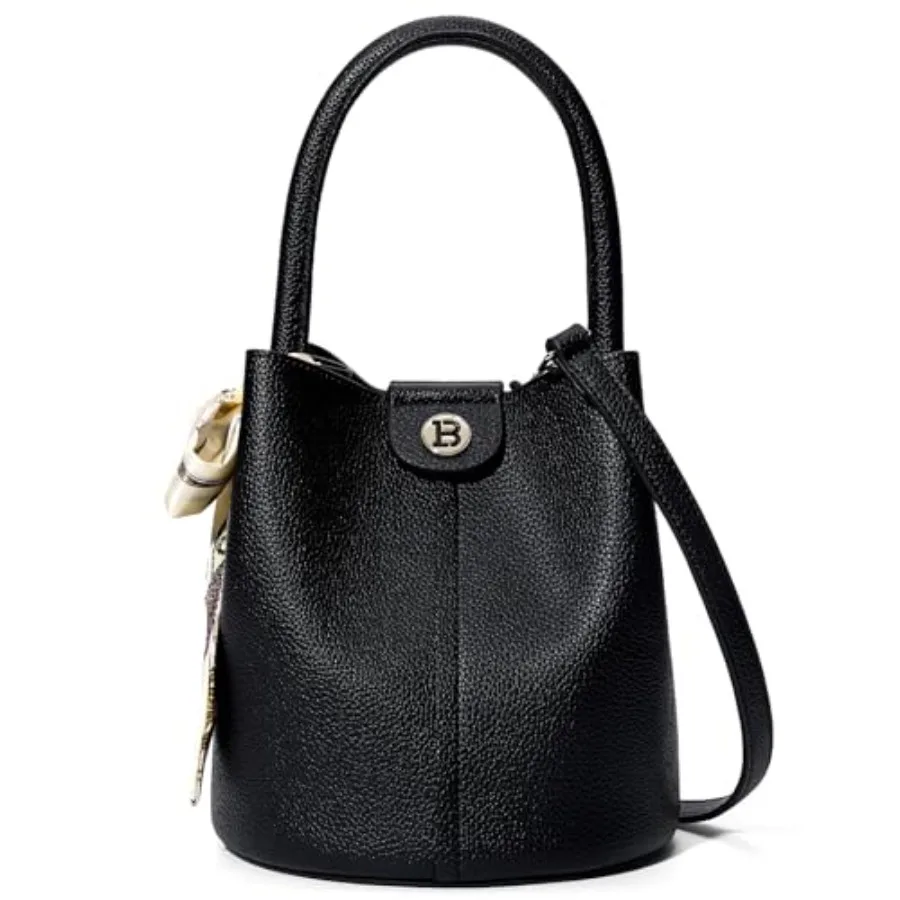 

BOSTANTEN Small Crossbody Bags for Women Vegan Leather Mini Bucket Handbag Removable Shoulder Strap