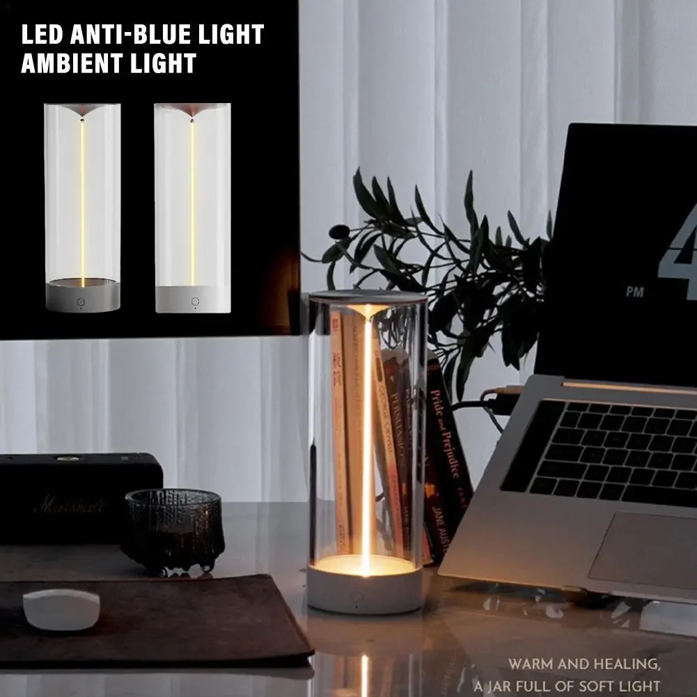 

Minimalist Table Lamp Bedside Cordless Desk Lamp Rechargeable LED Night Light Modern Nightstand Dimmable Anti-blue Ambient Light