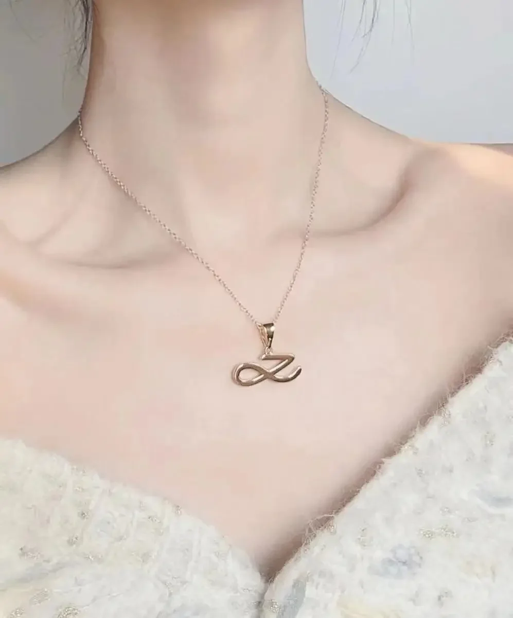 2024 Korean Wave New Jung Kook Design Letter Necklace Trend Personalized Men\'s and Women\'s Jewelry Fans Couple Gifts