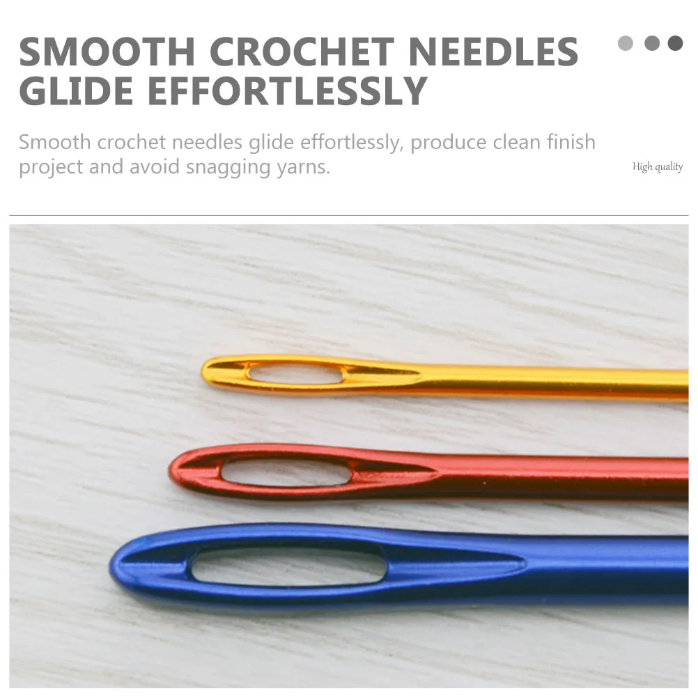 9Pcs Set Jarum Rajut Aluminium Manual DIY Kepala Tunggal untuk Sweater Hiasan Renda Alat Rajut Aksesoris Benang Jarum Rajut