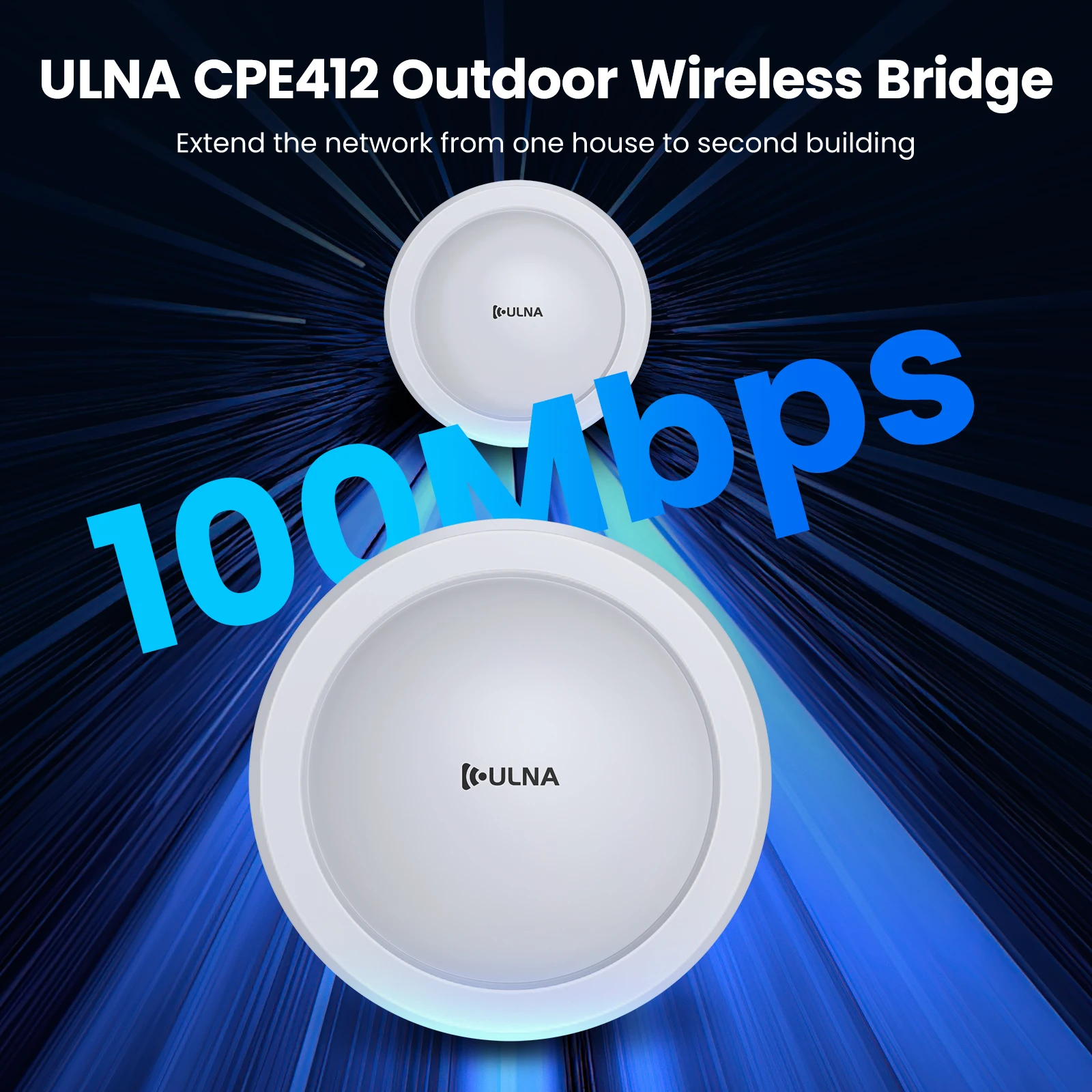 2 PCS 5.8G WiFi Bridge Kit CPE with 14dBi High Gain Antenna,Long Range Up to 3KM/1.8Miles Extend WiFi Network/Video Surveillance