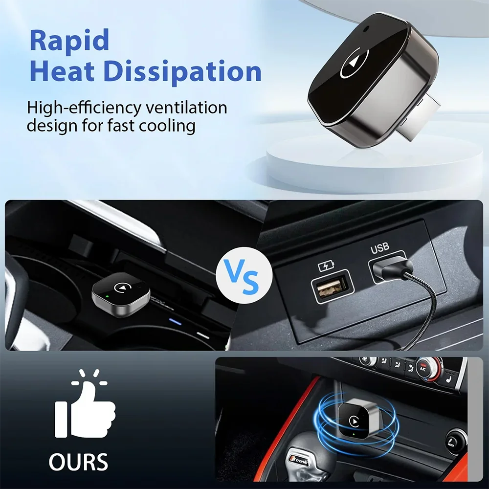 TrolinkTek Wireless Android Auto Adapter CarPlay Adapter USB Type-C 2 In 1 For Skoda Yeti Fabia Octavia Rapid Superb HONDA KIA