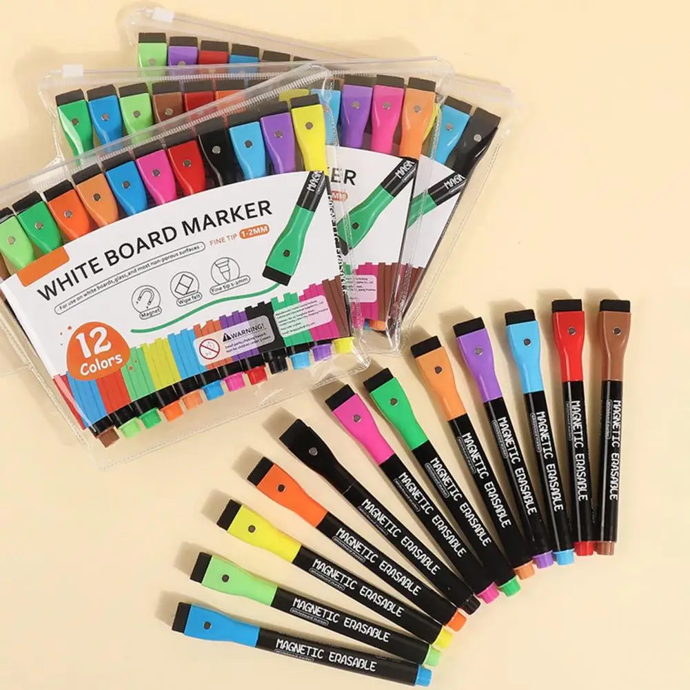 Marker Pen for Whiteboard Liquid Marker Pen Vibrant Magnetic Liquid Highlighter Pens for Whiteboards Windows for Office