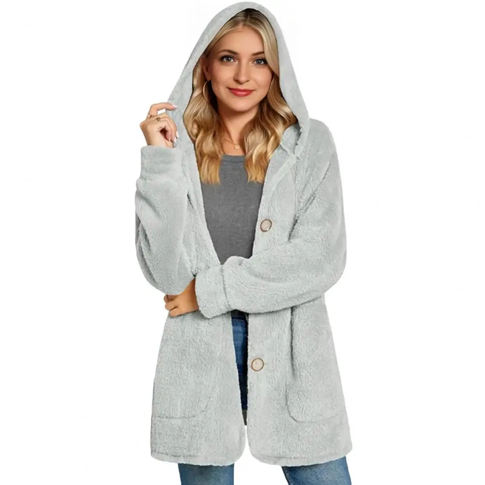 

Autumn Winter Jacket for Women Cozy Oversized Fleece Jackets for Women with Hooded Sherpa Outerwear Pockets Stay Warm Stylish