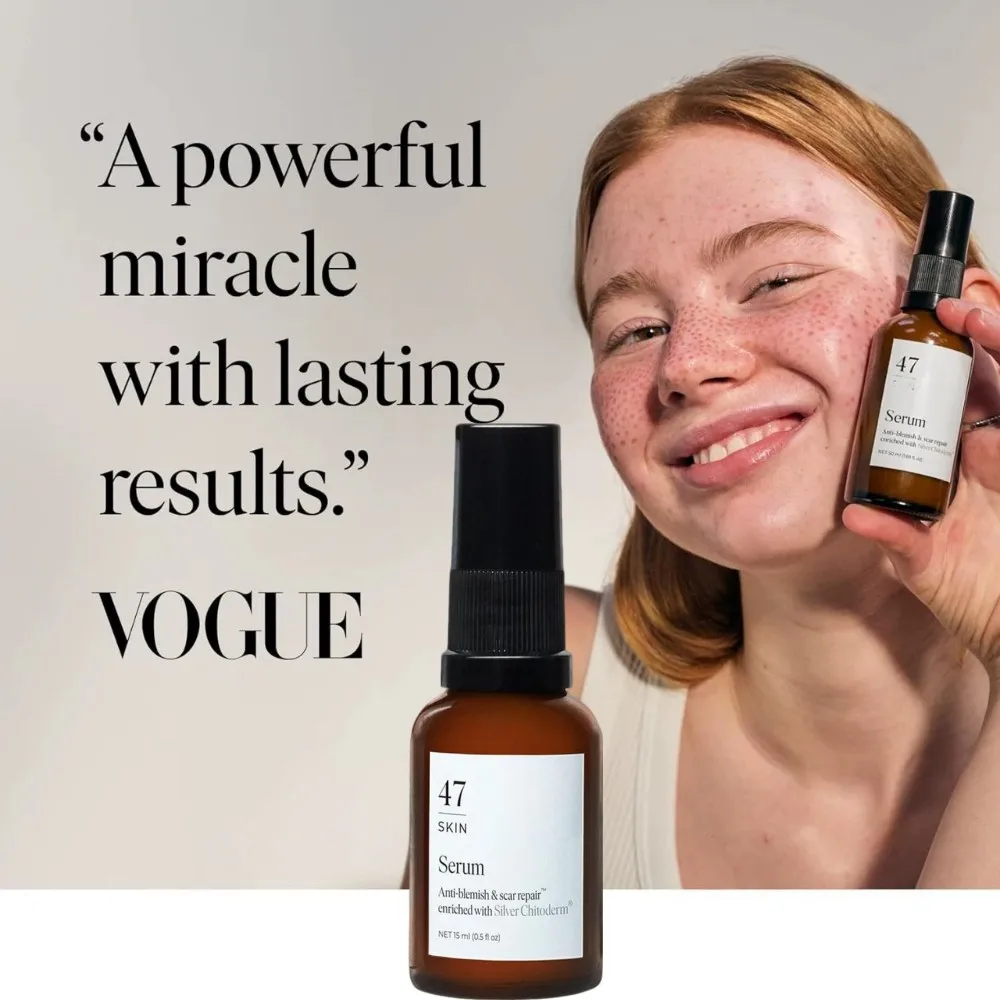 47 SKIN Serum Enriched with Silver Chitoderm Skin Care Essence For Blemish Prone Skin Improve Skin Texture Nourishing Skin