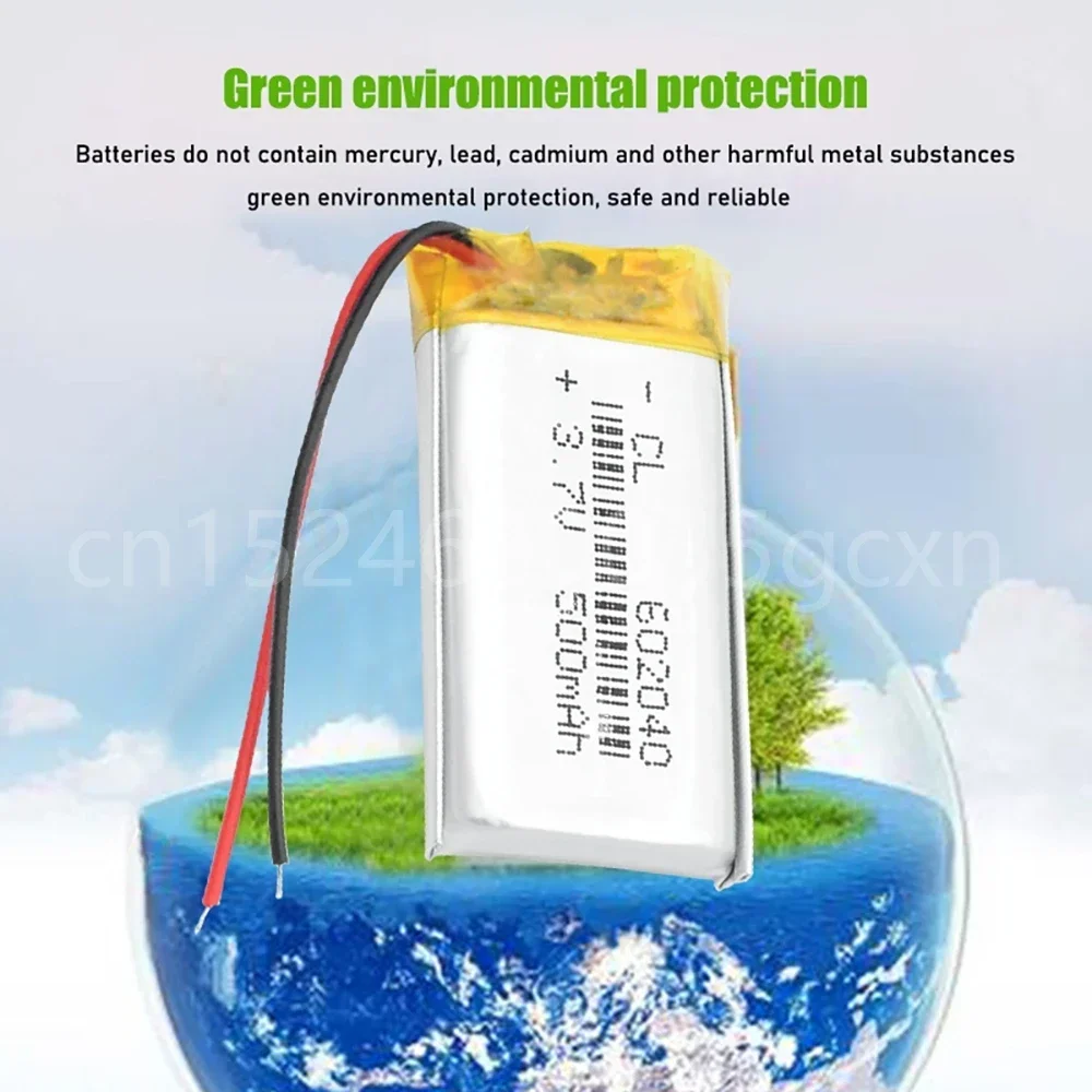 602040   3,7 В, 500 мАч, сменная литий-ионная батарея Lipo, литий-полимерная аккумуляторная батарея для Bluetooth-динамика