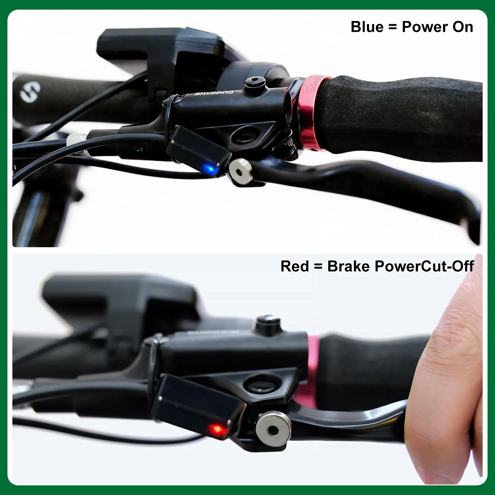 Ebike Brake Sensor Cable With LED Light, 3PIN Power Cut Off Line Compatible with Bafang BBS01 BBS02