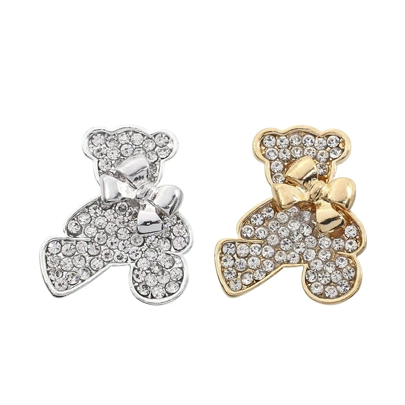 Cute Rhinestone Bear for Girls Women Brooches Jewelry Alloy Badge Fashion Creative Metal Pin Brooch Christmas Animal Party Gifts