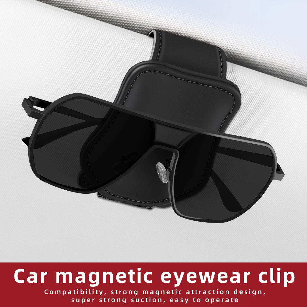 Car mounted glasses clip storage car magnetic closed glasses bag car interior sunglasses glasses bag
