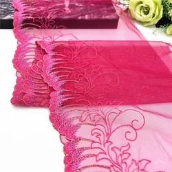 3y/lot Width 25cm Pink Golden Non-Elastic Embroidery Lace Trim Clothing Accessories Dress Sewing Applique Costume Lace Wedding