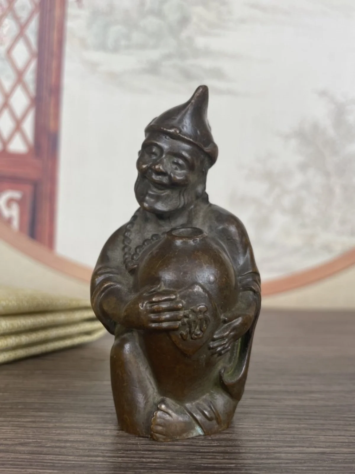 

Antique bronze Jigong monk home decoration creative workmanship fine carving room decoration accessories