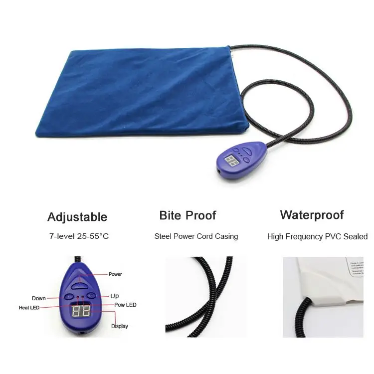 High Performance 40cm X 30cm 12V Low Safe Voltage Pet Heating Pad for Dog