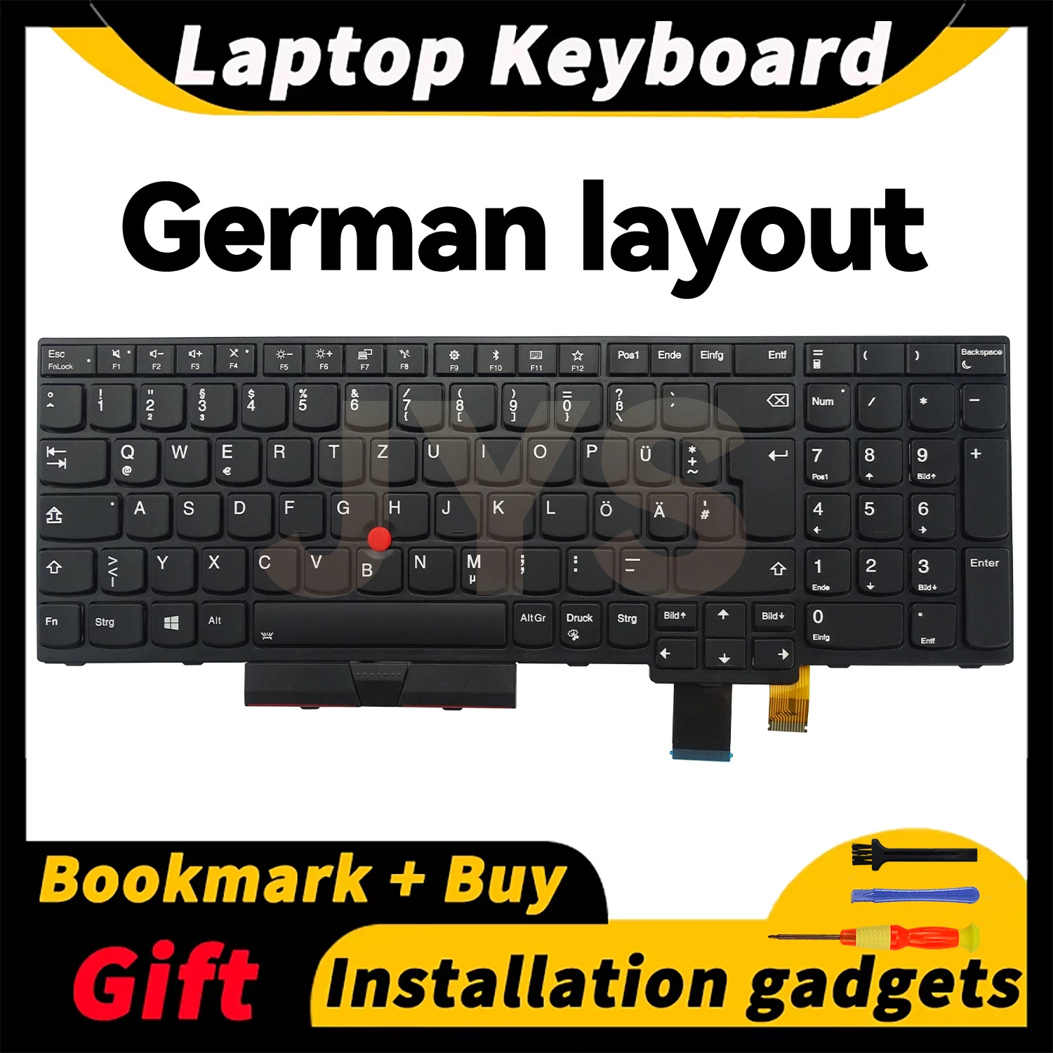 

For Lenovo ThinkPad T570/T580/P51S/P52S laptops replacement keyboard with backlit German layout 01ER582 01ER541 SN20M07934