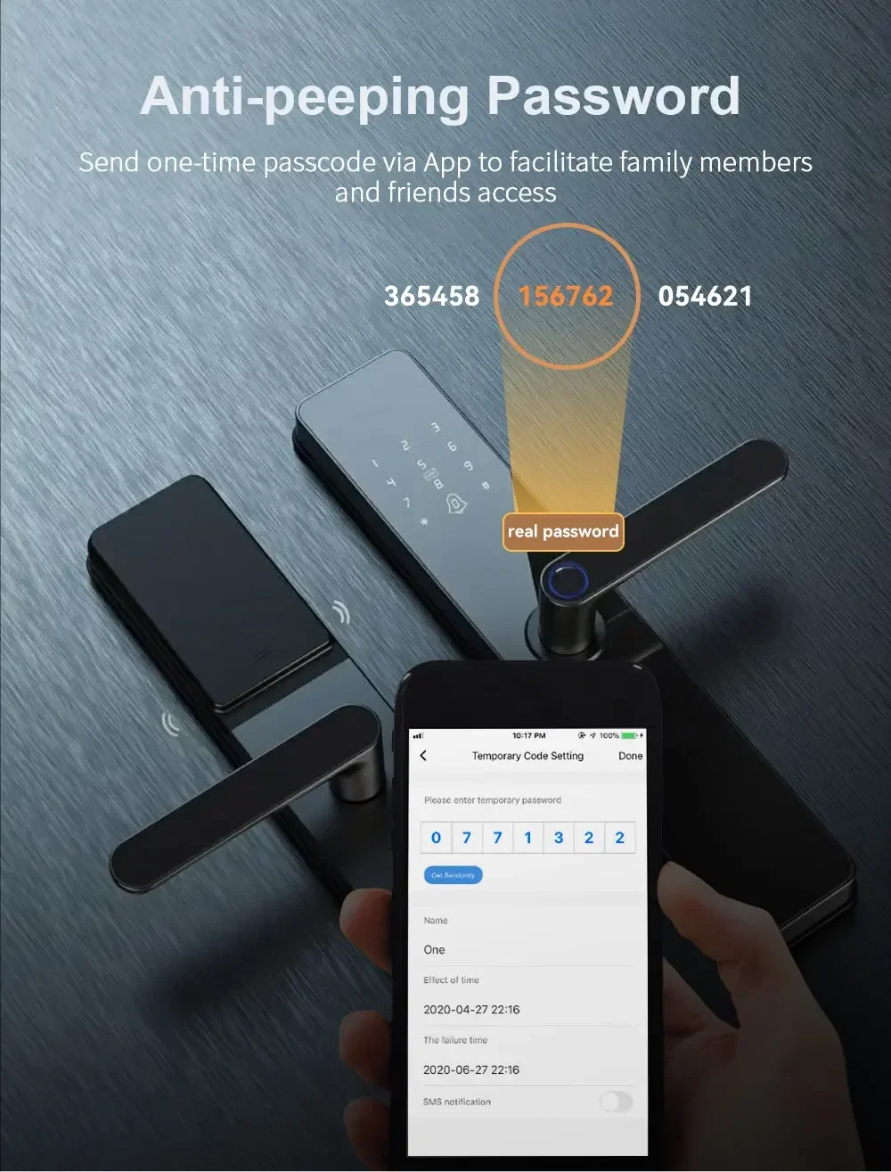 Лидер продаж, интеллектуальный замок, Wi-Fi приложение, сканер отпечатков пальцев, встроенный цифровой смарт-замок, деревянный дверной замок