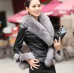 Imitation Sheepskin Coat Coat Fox Fur Collar Coat Imitation Fur Slim Jacket Women's Long-sleeved Street Trend 2024