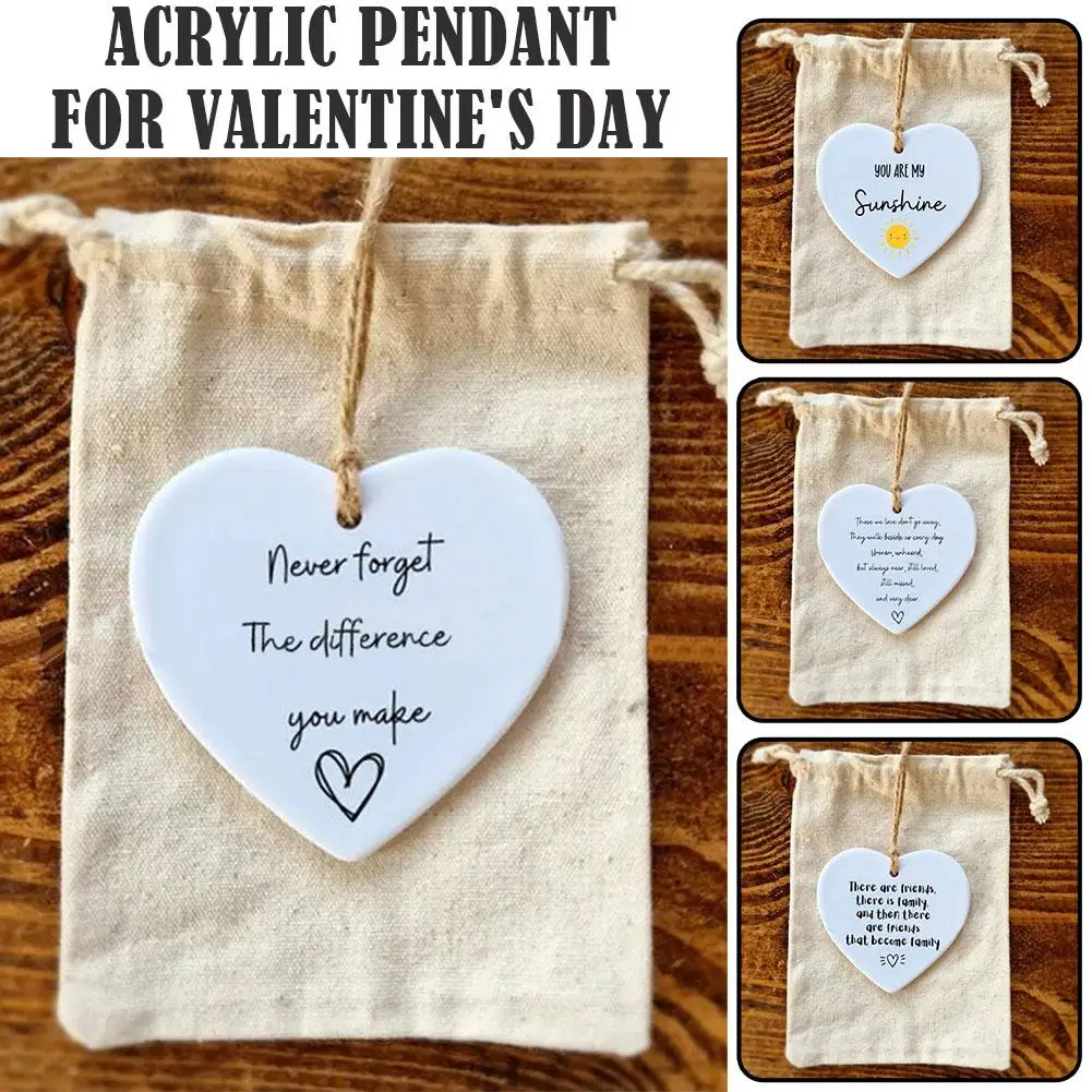 

Valentine's Day Acrylic Love Pendant Romantic Heart-Shaped Couple Gift Personalized Anniversary Keepsake for Him/Her