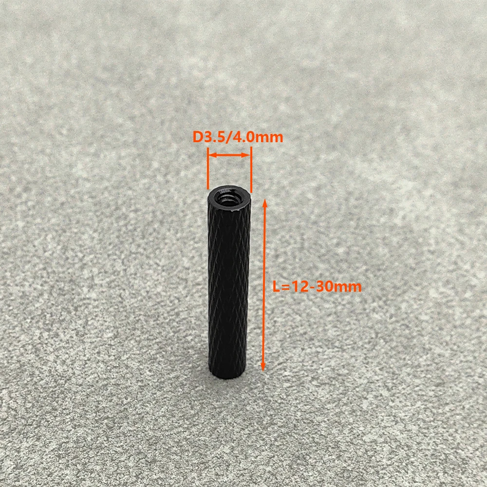 20 pz M2 standoff distanziale pilastro zigrinato in alluminio D3.5mm/D4mm nero per FPV RC drone per parti del telaio FPV