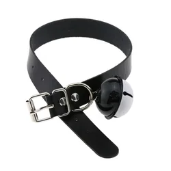 Cosplay Bondage Choker Bell Collar For Women Girls Necklace Metal Leather Chocker Goth Anime Role play Gift Jewelry Accessories