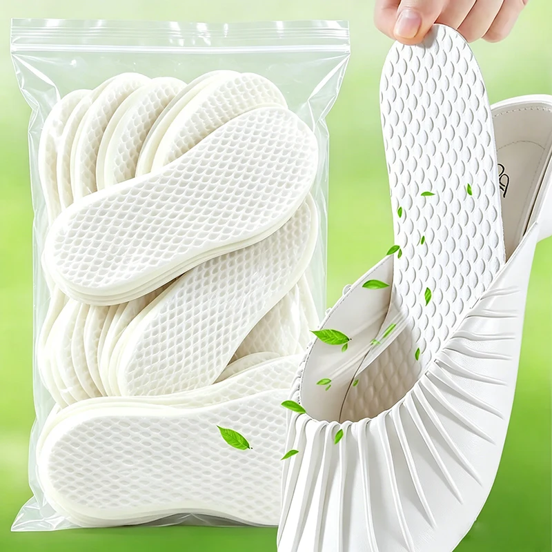 Summer Breathable Disposable Sport Insoles Sweat-Absorbent Anti-Odor Shoe Pads White Deodorant Shoe Pads Athletic Inserts