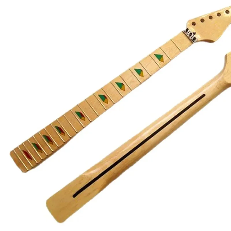22 24 Frets Maple Electric Guitar Neck Maple Fretboard Glossy Paint Wood Color Guitar Accessories Parts