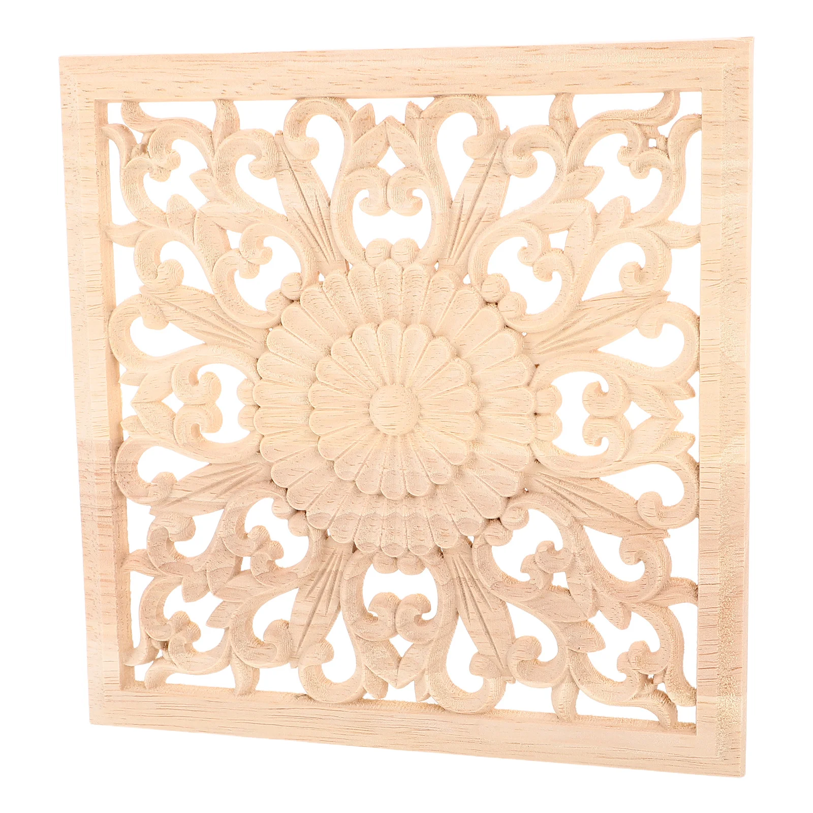 

Decorative Wood Appliques Onlays Unpainted Carved Decals for Furniture Doors Cabinets Bedroom Living Room Elegant Floral Carving