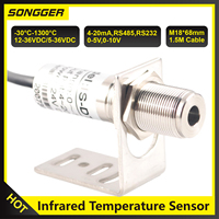Infrared Temperature Sensor Non-Contact Pyrometer Probe 0-600C 4-20mA RS485 0-10V Industrial High Temperature Transmitter