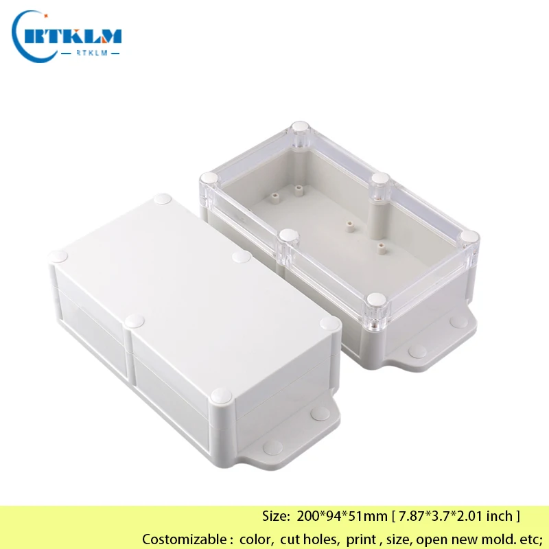 Waterproof Plastic Enclosure Box Electronic ip68 Project Instrument Case ABS Outdoor Junction Electrical Project Box 200*94*51mm