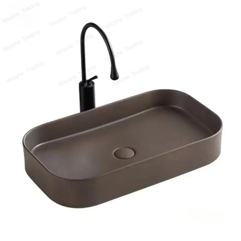 

Home Bathroom Sink Personalized Above Counter Basins Bathroom Fixture Ceramic Basin Balcony Home Square Sinks